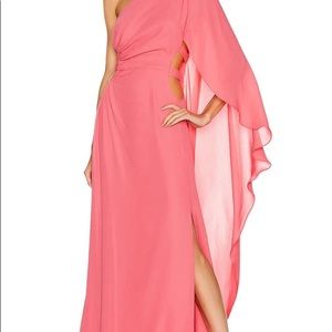 Cult Gaia Pink One Shoulder Cosette Gown